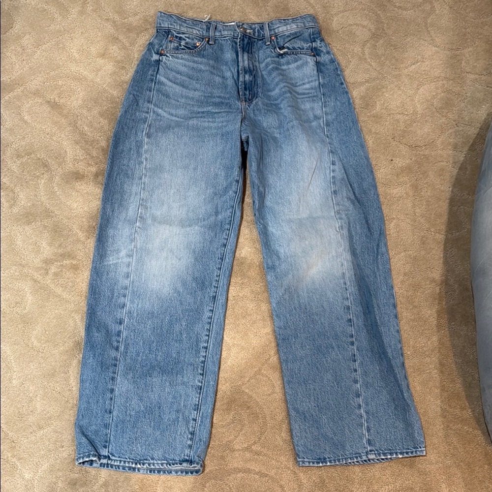 MOTHER Blue Flare Wide Leg Jeans